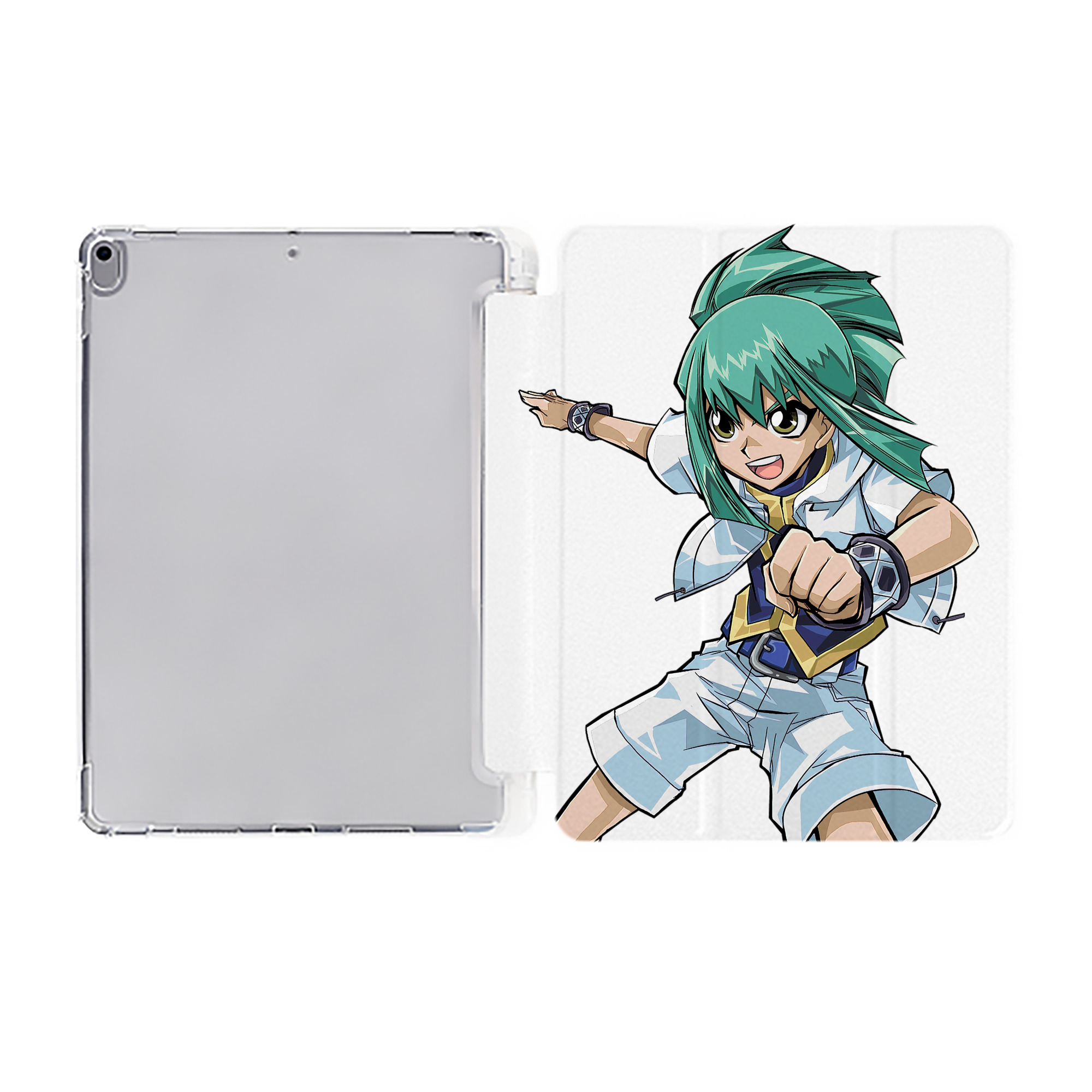 （画像用） 遊☆戯☆王 Yu-Gi-Oh! IPad ケース ペン収納付き 三つ折りスタンド PUレザー×シリコン 対応機種9.5/10.5/10.9インチ